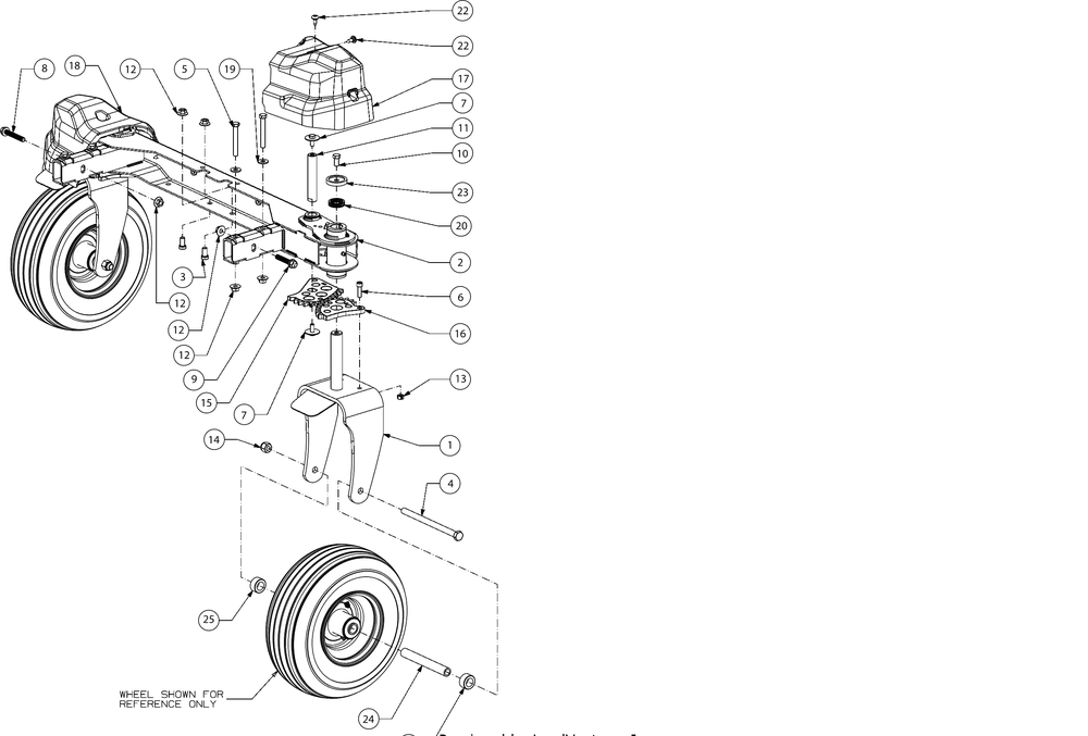 Front Axle Diagram and Parts List for Z-FORCESZ60KH (17BSDGHD010)(2018) Cub Cadet Lawn Tractor
